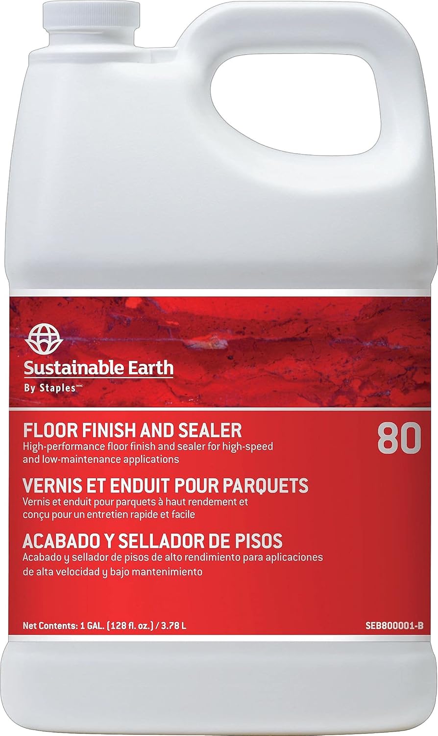 Staples SEB800001-B Professional Floor Finish and Sealer 80, 3.78L, 4/CT