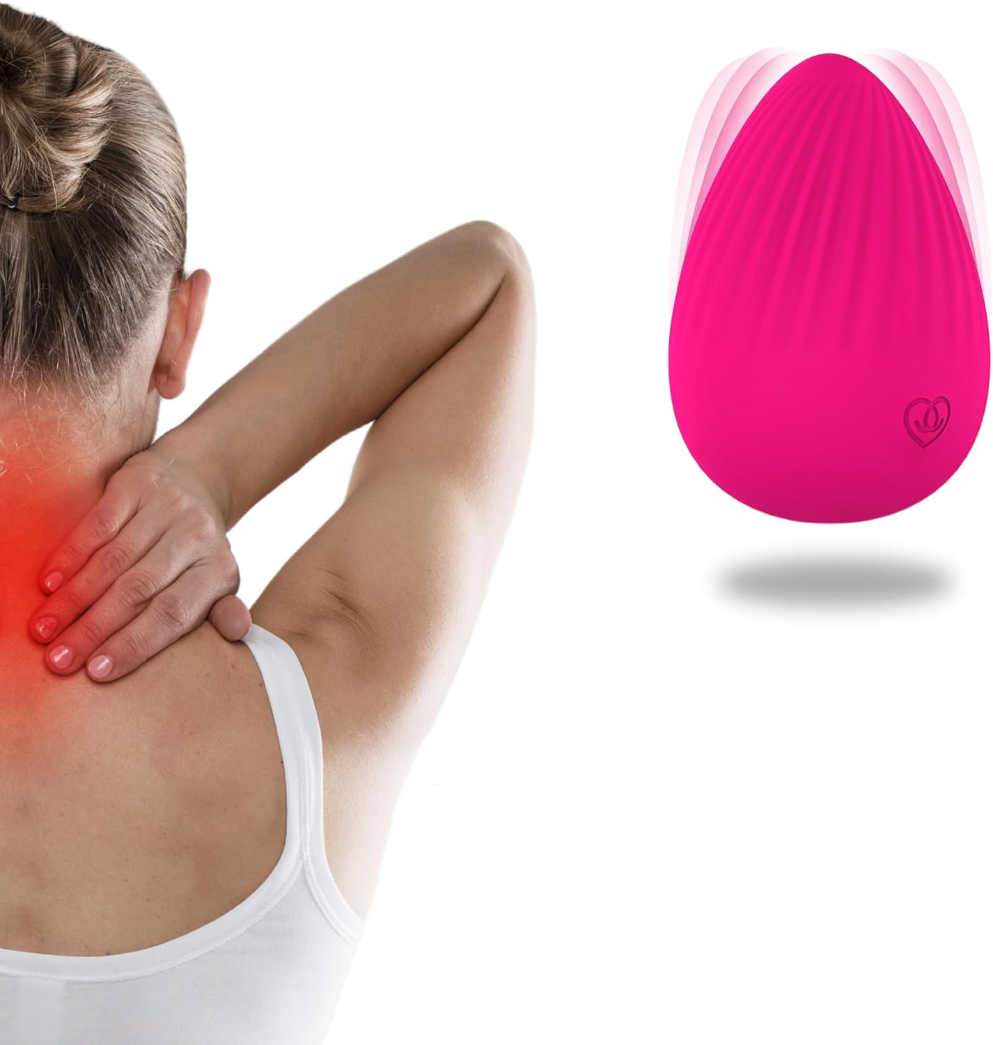 Handheld Portable Electric Vibrating Massage Ball for Myofascial Release, Joint Trigger Point Therapy, Jaw Muscle Knots and Yoga Therapy, Pain Relief and Muscle Recovery.（Rose Red）