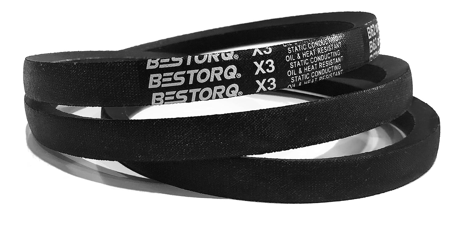 BESTORQ B33 or 5L360 Rubber V-Belt, Wrapped, Black, 36" Length x 0.66" Width x 0.44" Height