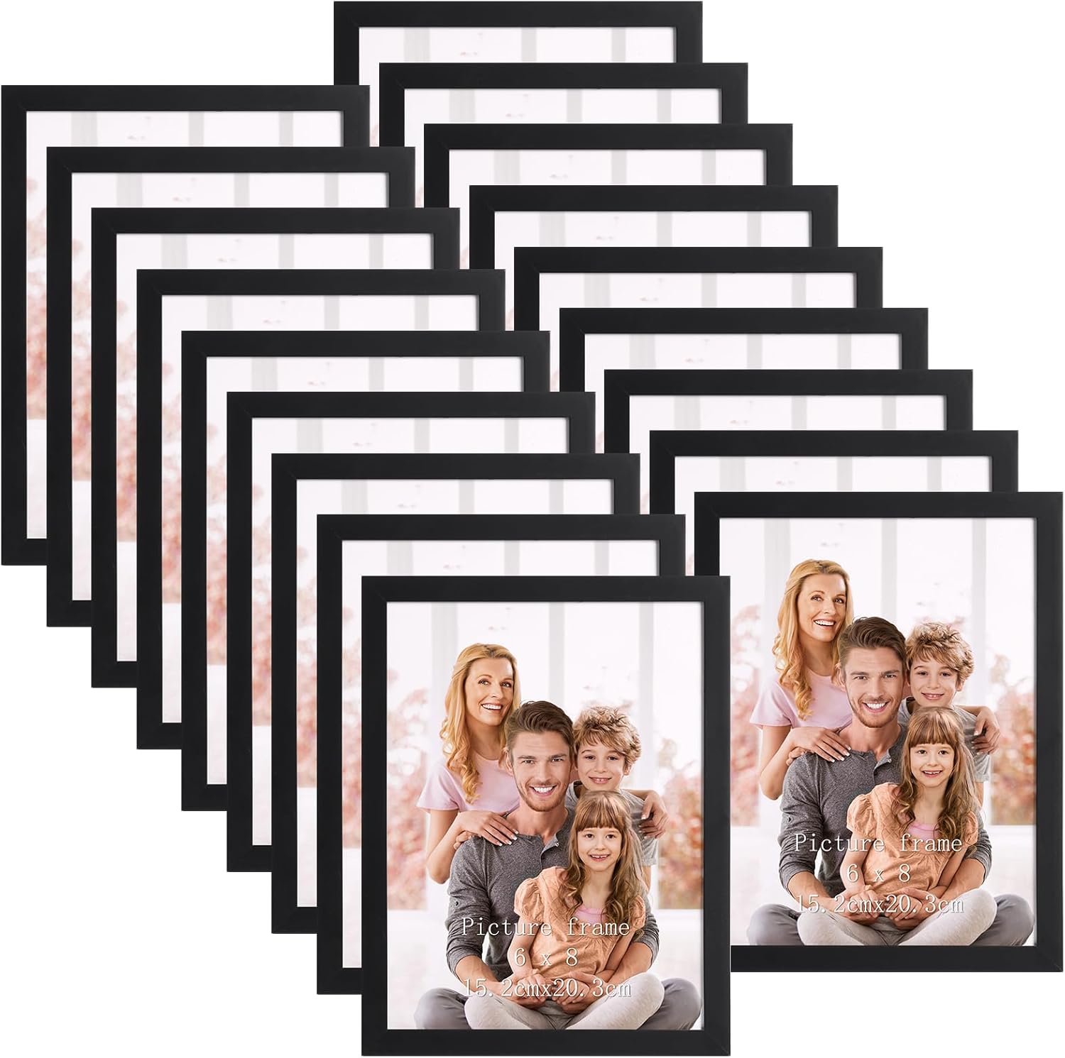 Hoikwo Multi 8x6 Photo Frames Set of 18, 6x8 Black Picture Frames for Wall Hanging or Tabletop Display