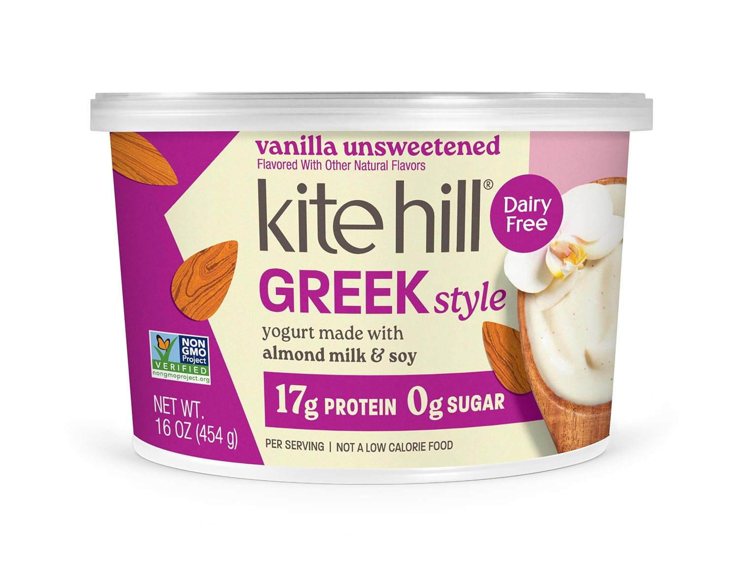 Kite Hill Vanilla Unsweetened Greek Syle Yogurt, 16 OZ
