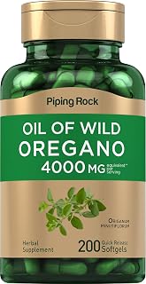 Piping Rock Oregano Oil Capsules 4000mg | 200 Pills | Herbal Extract Supplement | Wild Harvested | Non-GMO, Gluten Free