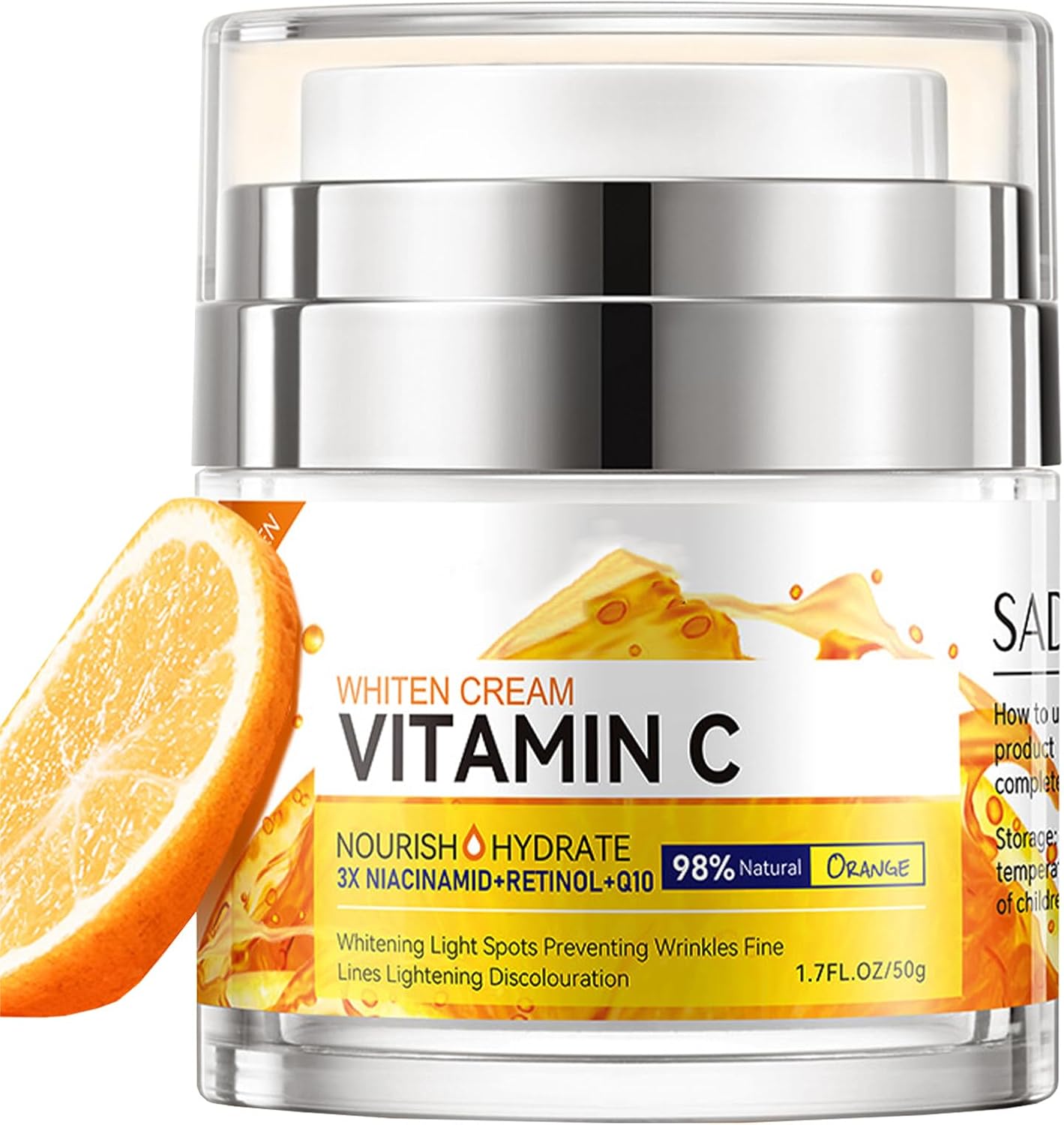 Brightening Face Cream, Vitamin C Face Cream With Niacinamid & Retinol - Anti Aging Face Cream For Mature Skin, Vitamin C Moisturiser For Face - Day Cream For Women Anti Aging, Brighten, Plump Skin