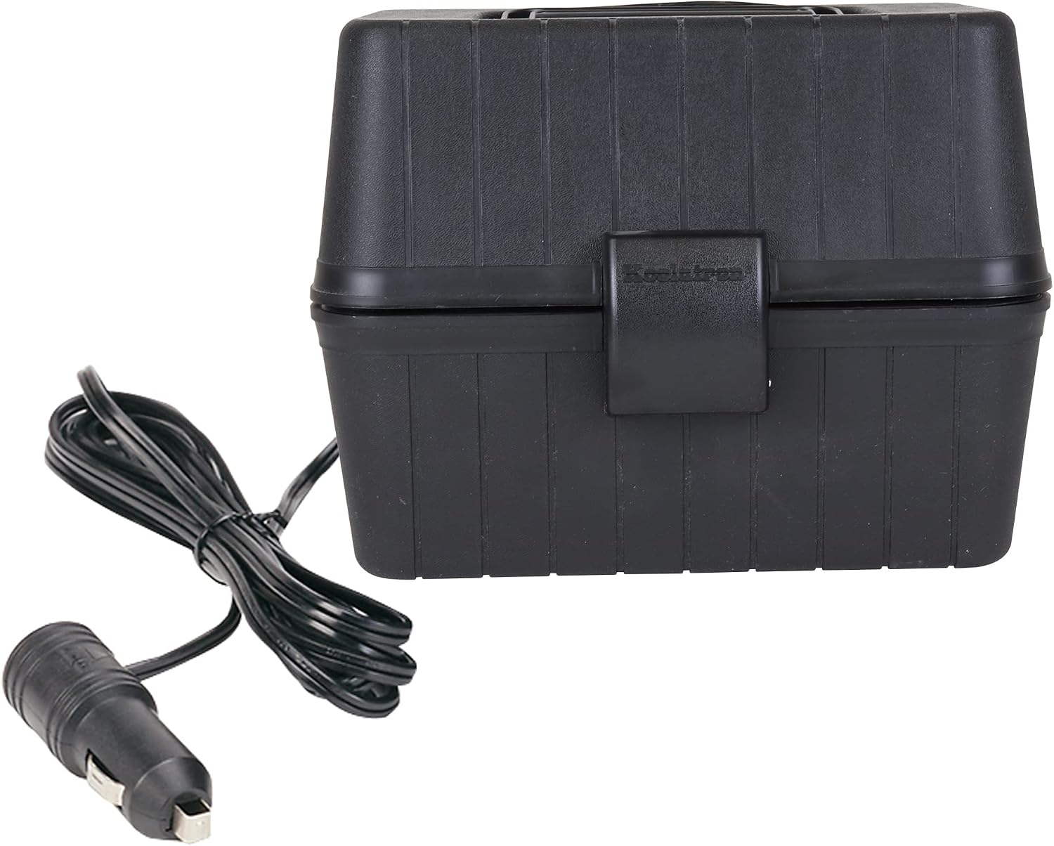 Koolatron 12V Heating Lunch Box Stove, 1.6 Qt (1.5 L) Black 6 ft (1.8m) Power Cord Heats to 300F (149C) Built-In Cord Storage Classic Construction Worker Lunchbox for Car SUV Pickup Truck
