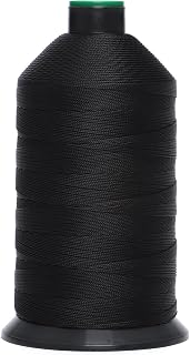 Extra Strong Bonded Nylon Thread #277 Tex270 – 16 OZ, 1500yds, Versatile Stitching Solution for Leather, Upholstery, Canvas Repair and More (Black)