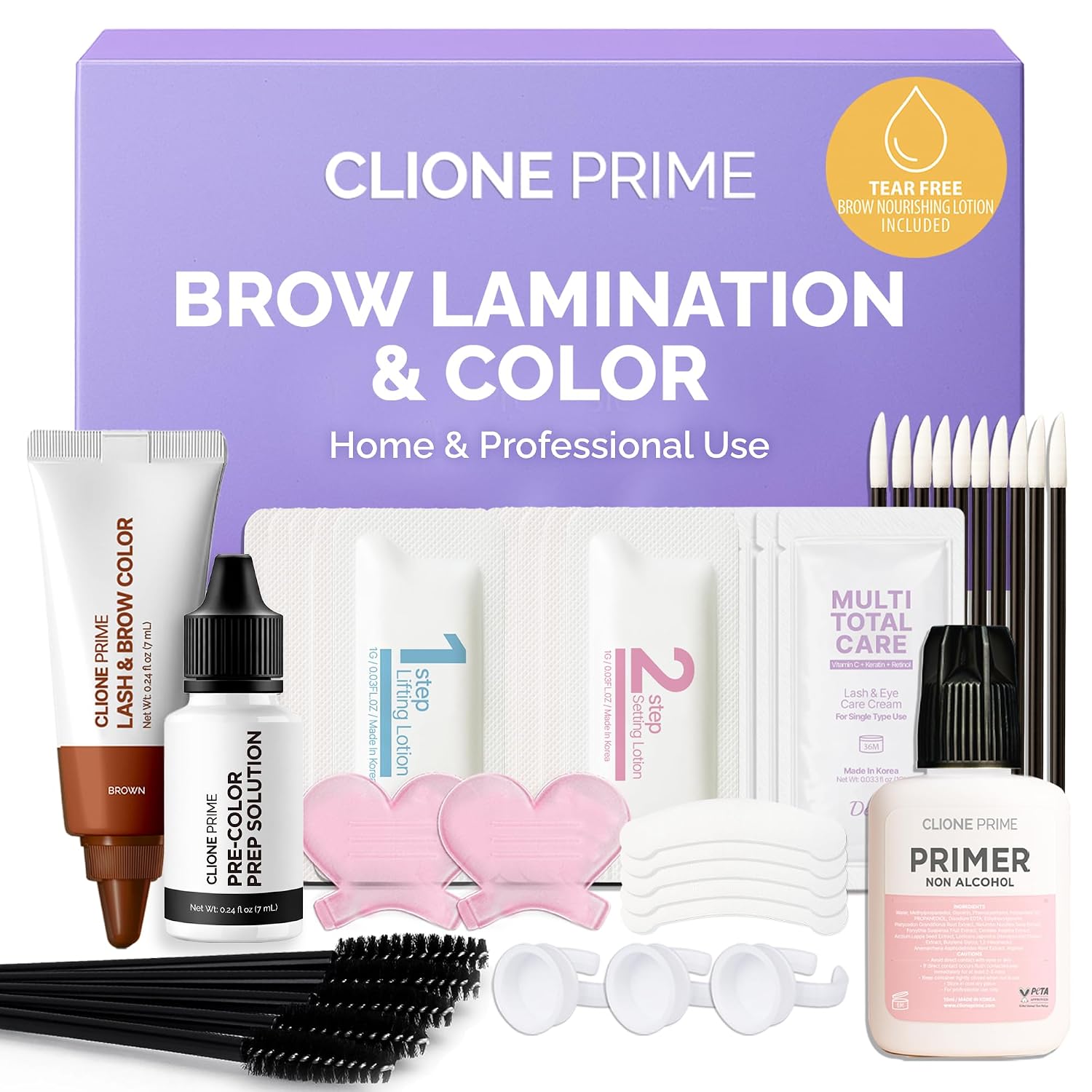 Korean At Home Brow Lamination and Color Kit Professional Eyebrow Lamination and Color Kit Eye Lash Color Brown Eye Brow Color Kit