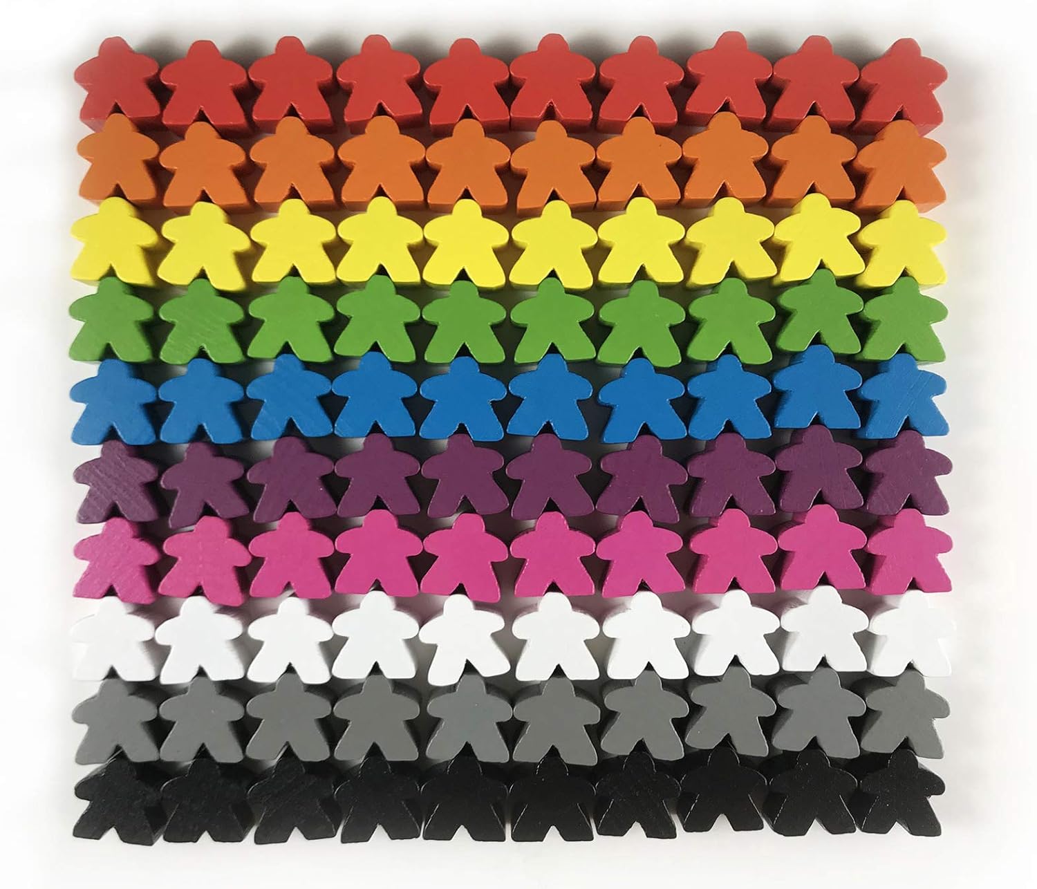 APOSTROPHE Games Wooden Meeples Family Games Accessories – 100 Multi-Colour Board Game Tokens Ideal for Sorting, Counting, Classrooms, Replacement Pieces