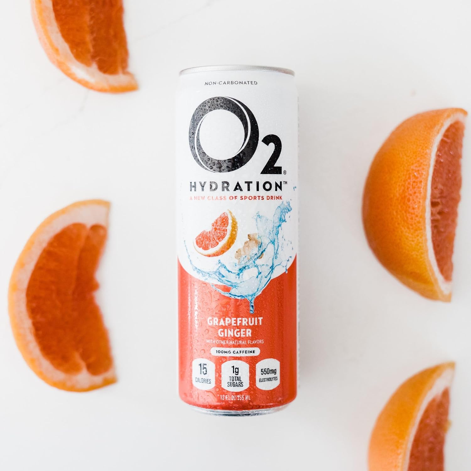 O2 Grapefruit Ginger Post Workout Recovery Drink - Caffeinated Electrolyte Drink for Daily Hydration