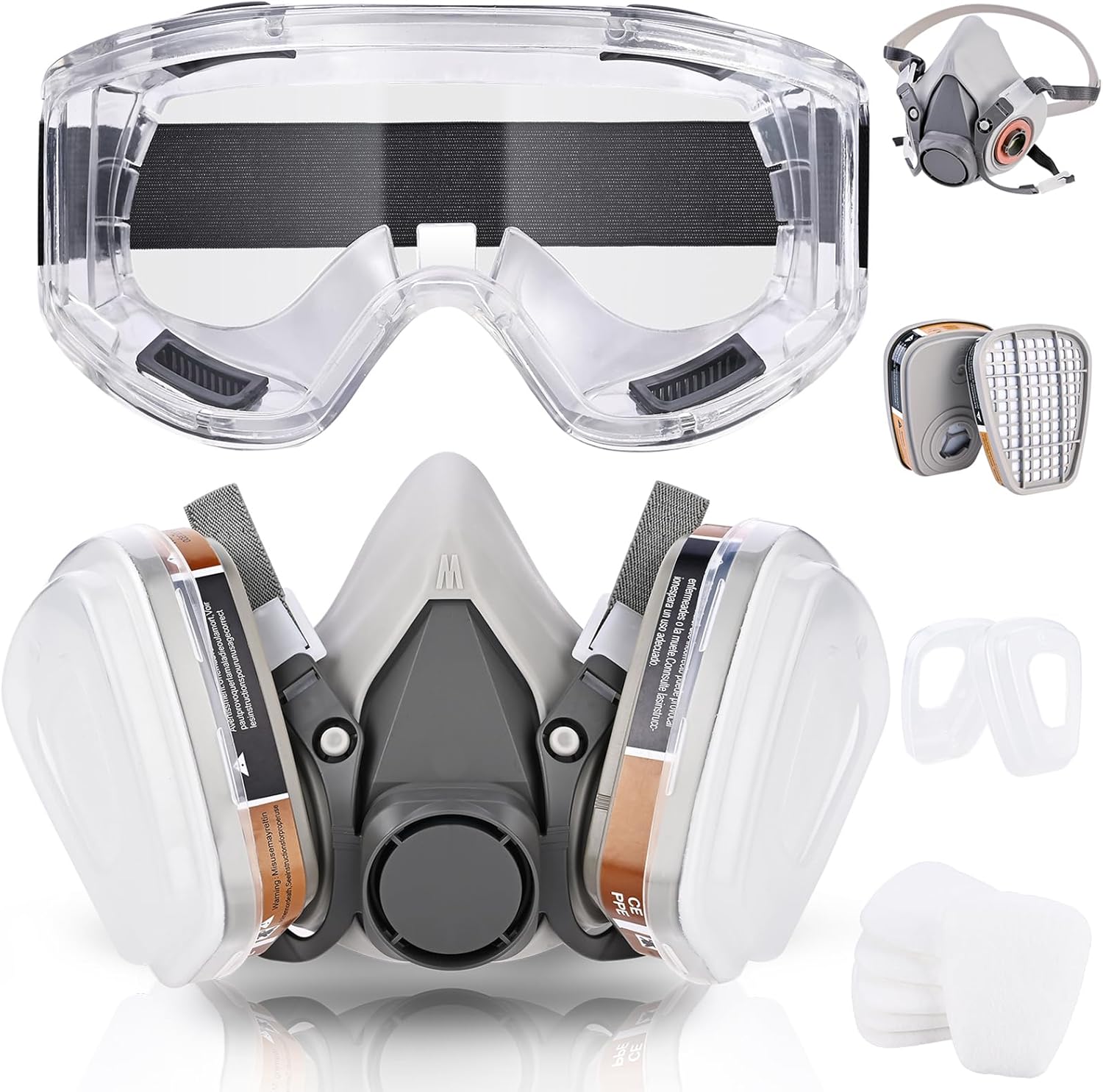Faburo Safety Dust Face Cover,Dust Face Cover Paint Face Cover with Filter for Paint,Dust and Formaldehyde, Sanding, Polishing, Spraying And Other Work