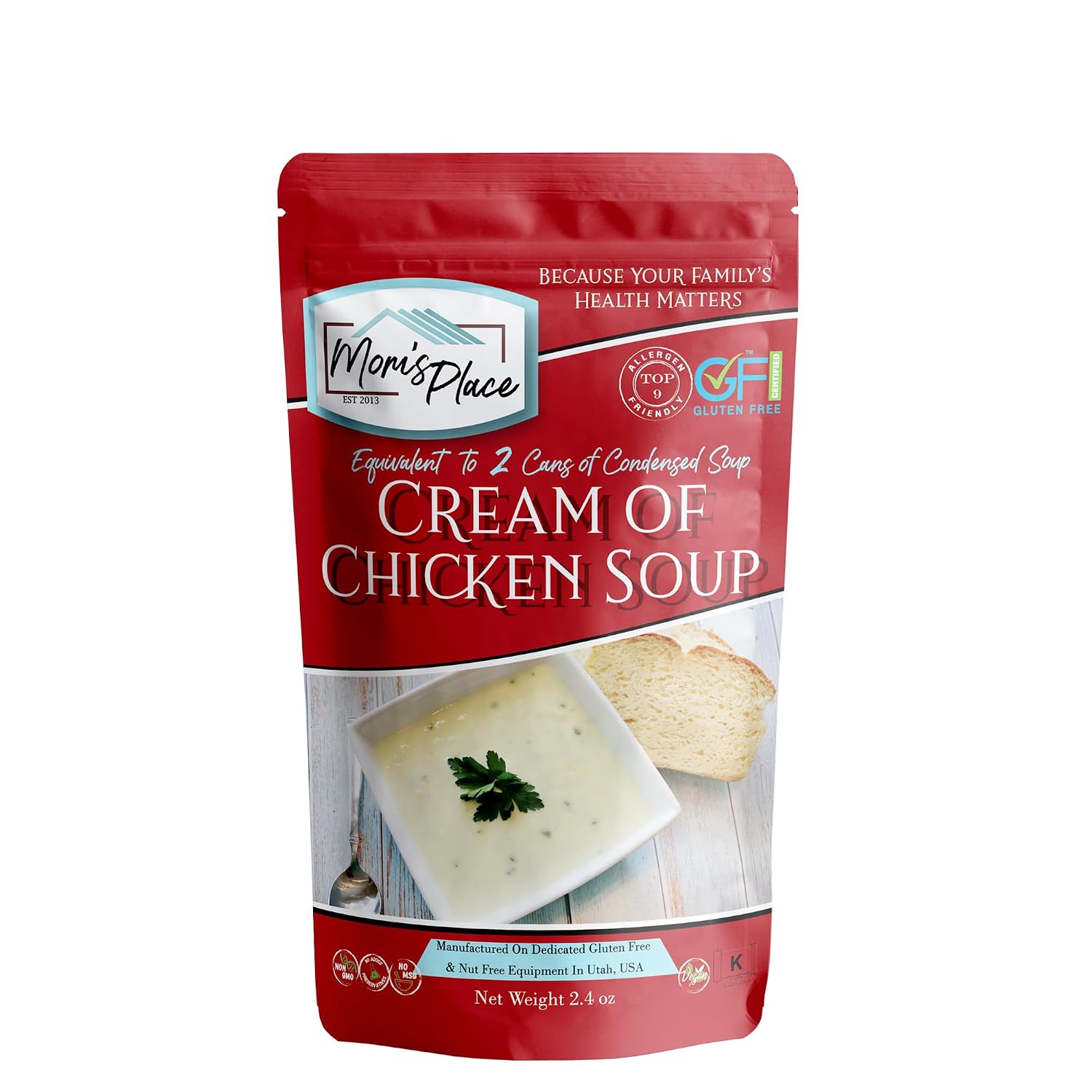 Mom's Place Gluten-Free Cream of Chicken Soup Mix, Vegan, Dairy Free, 2.4oz