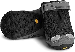 Ruffwear, Grip Trex Dog Boots, Outdoor Booties with Rubber Soles for Hiking and Running, Obsidian Black, 2.0 in (2 Boots)