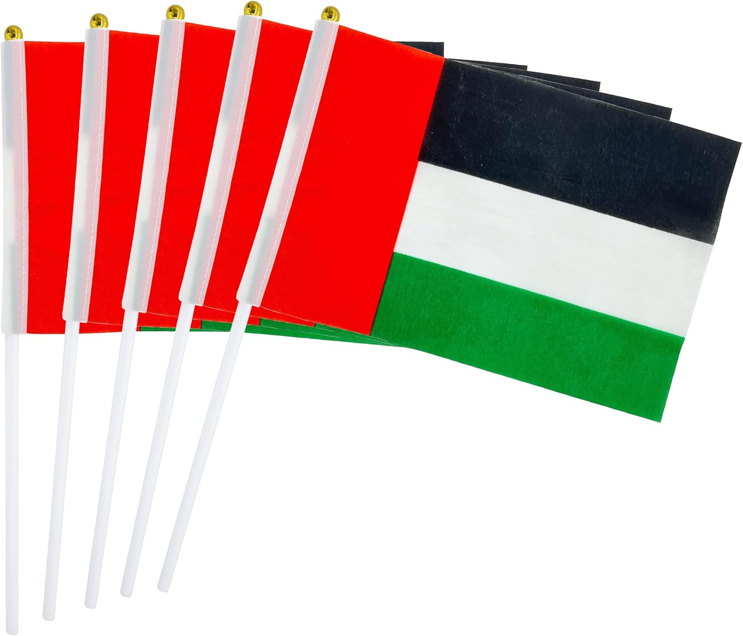 5 Pack UAE Mini HandHeld Stick Flag,Suitable For Various Holiday Parties,And National Flag Day.