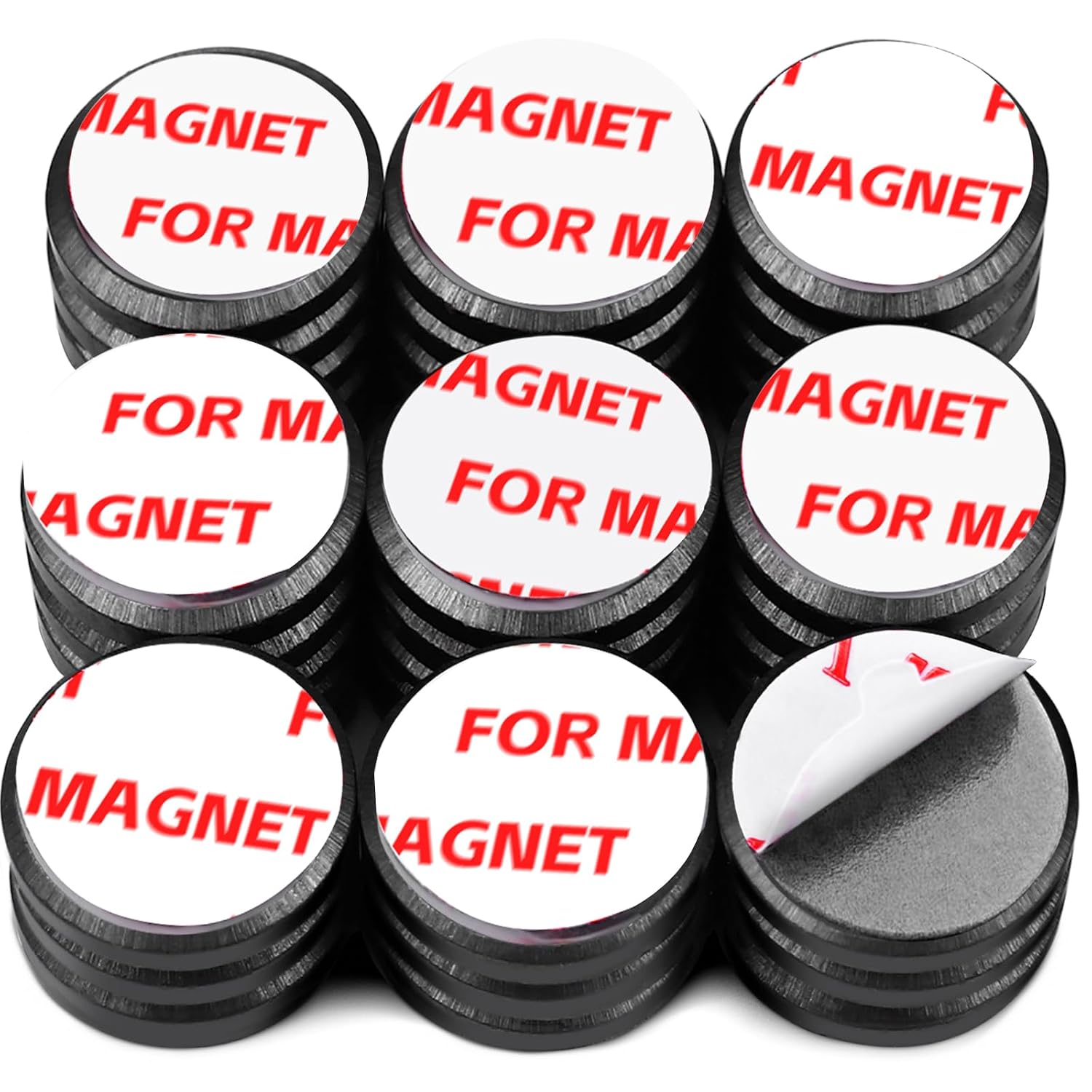 Magnets for Crafts with Adhesive Backing, TRYMAG Small Ceramic Crafts Magnets Round Disc Magnets, Tiny Flat Circle Ferrite Industrial Magnets for Crafts, Science, Hobbies, Project - 0.7Inch, 18x3mm 20PCS