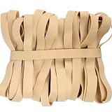 Rubber Bands Size#107 Heavy Duty Big Wide rubber band 33PCS Elastic Bands for Office Supply Trash Can File Folders Litter Box Rubber Bands (Light brown)