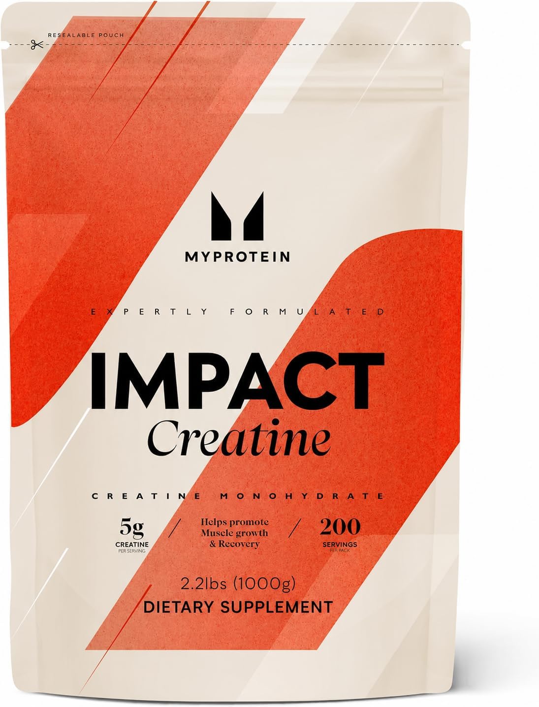 Myprotein Creatine Monohydrate Powder, 200 Servings (2.2lbs), Pure Unflavored Creatine Powder, Post/Pre Workout Supplement for All Sports & Exercises