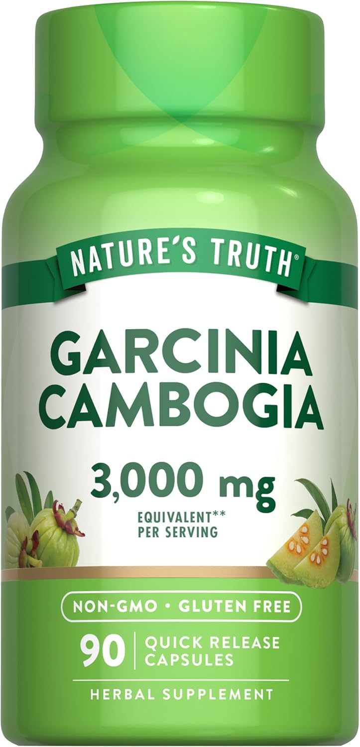 Nature's Truth Garcinia Cambogia 3,000mg | 90 Pills | Plus Chromium Picolinate | Non-GMO and Gluten Free Supplement
