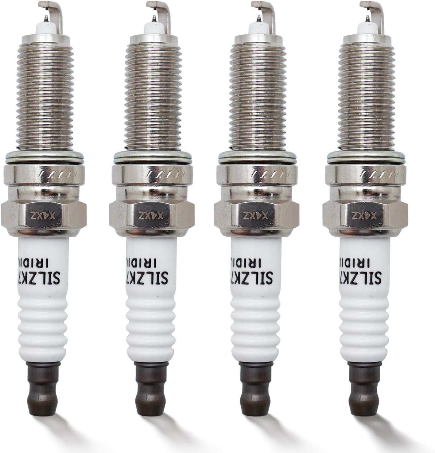 Double Iridium Spark Plug Compatible with 2010-2018 HYUNDAI Elantra Tucson Azera SANTA FE/Kia Sorento Forte Sedona Rondo Soul Cadenza/Honda Civic Insigth/ACURA ILX 9723 SILZKR7B11 (Pack of 4)