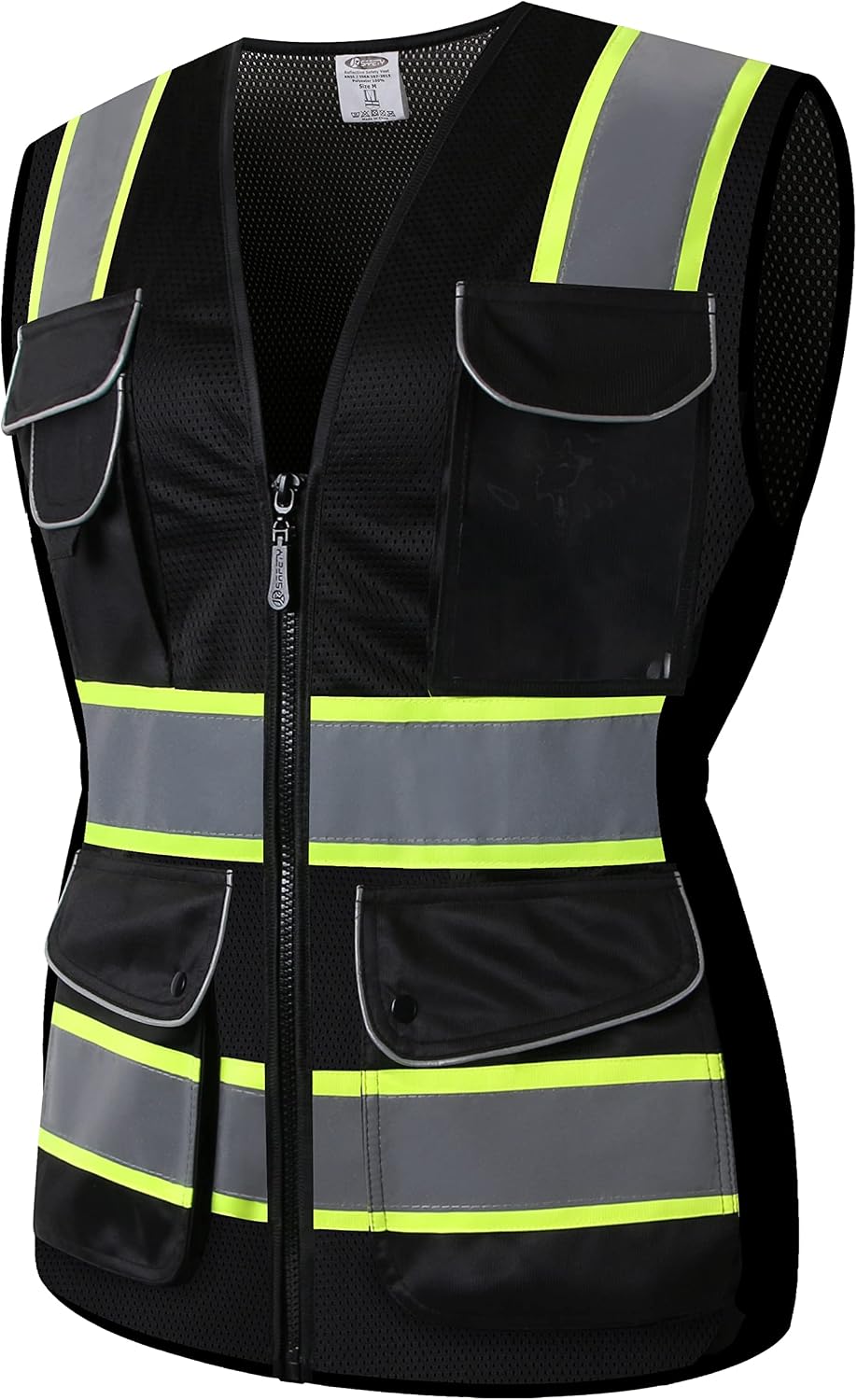 JKSafety Women Hi-Vis Reflective Safety Vest | Neon Color body Sewed Reflective Strips Breathable Lightweight
