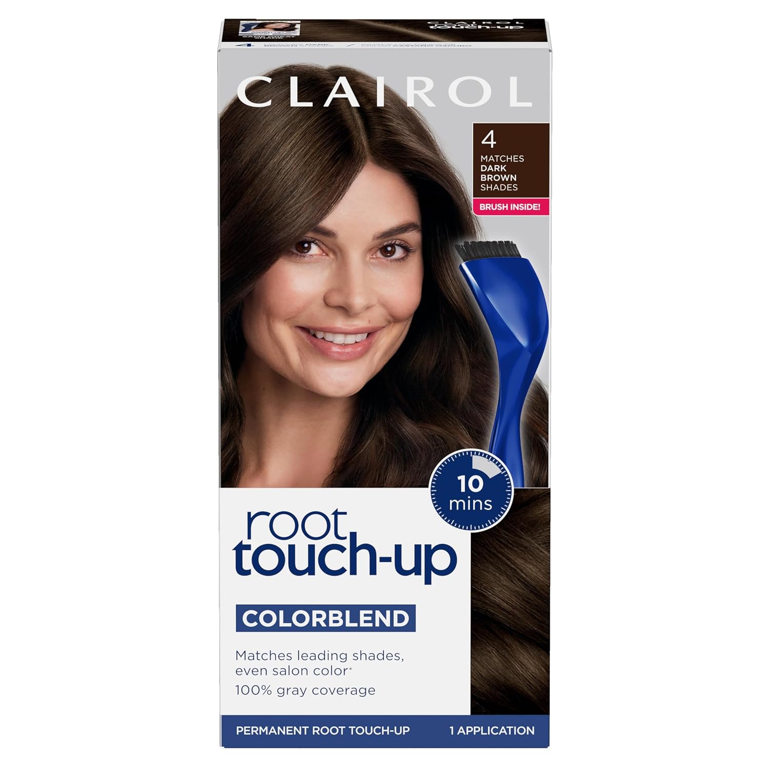 Clairol Root Touch Up Permanent Hair Dye, 4 Dark Brown, Pack of 1