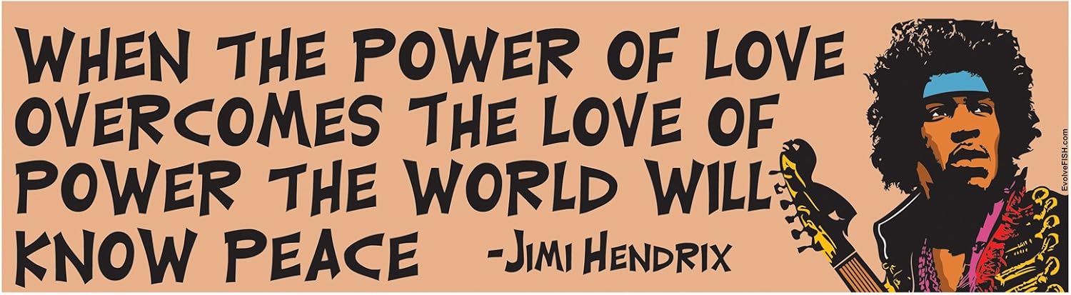 EvolveFISH Power of Love Bumper Sticker - [11" x 3"]