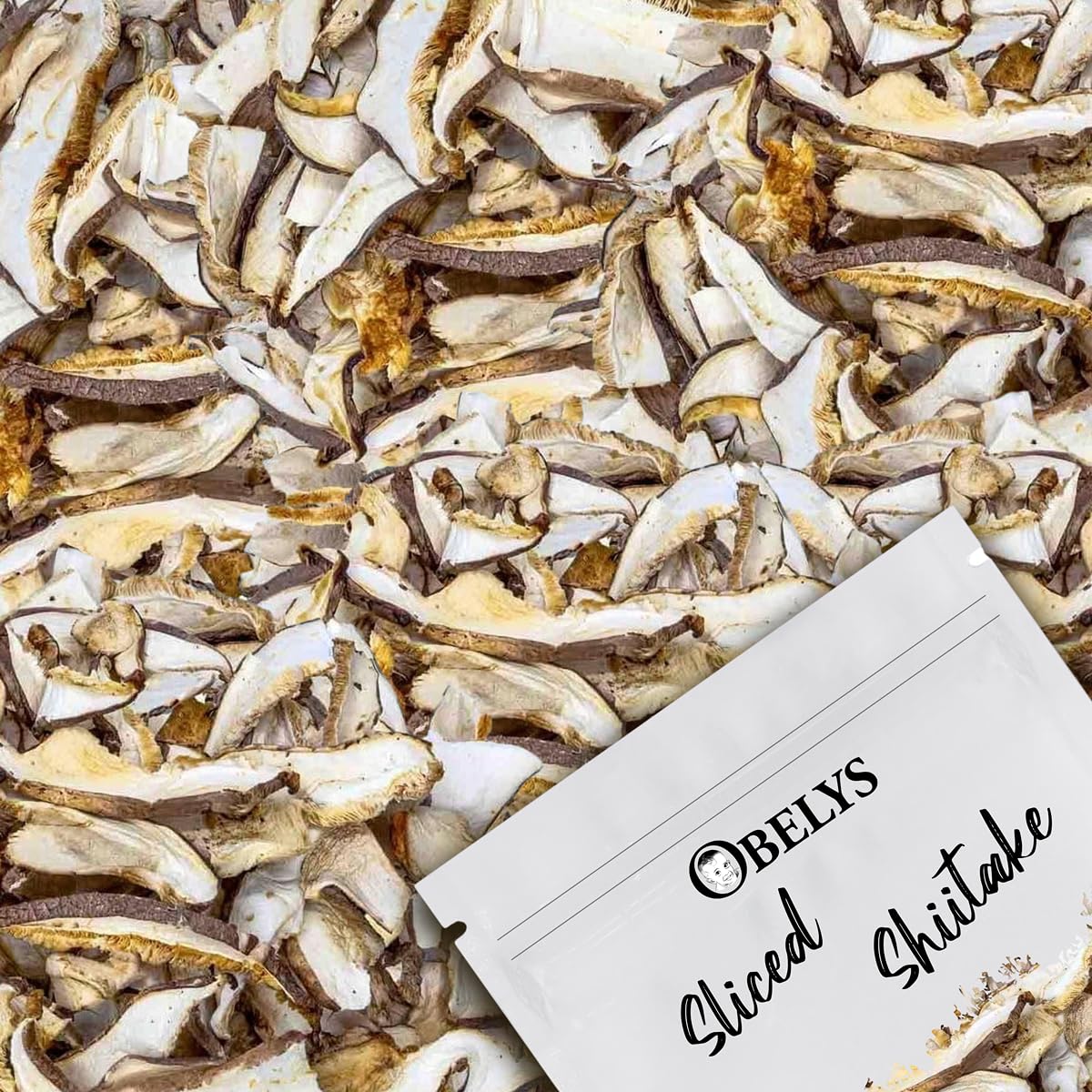 Dried Sliced Shiitake Mushrooms - 8 oz Bag - Rich Umami Taste - Aromatic Culinary Ingredient for Soups, Stir-Fries, Ramen, Pastas, Risottos, and Broths