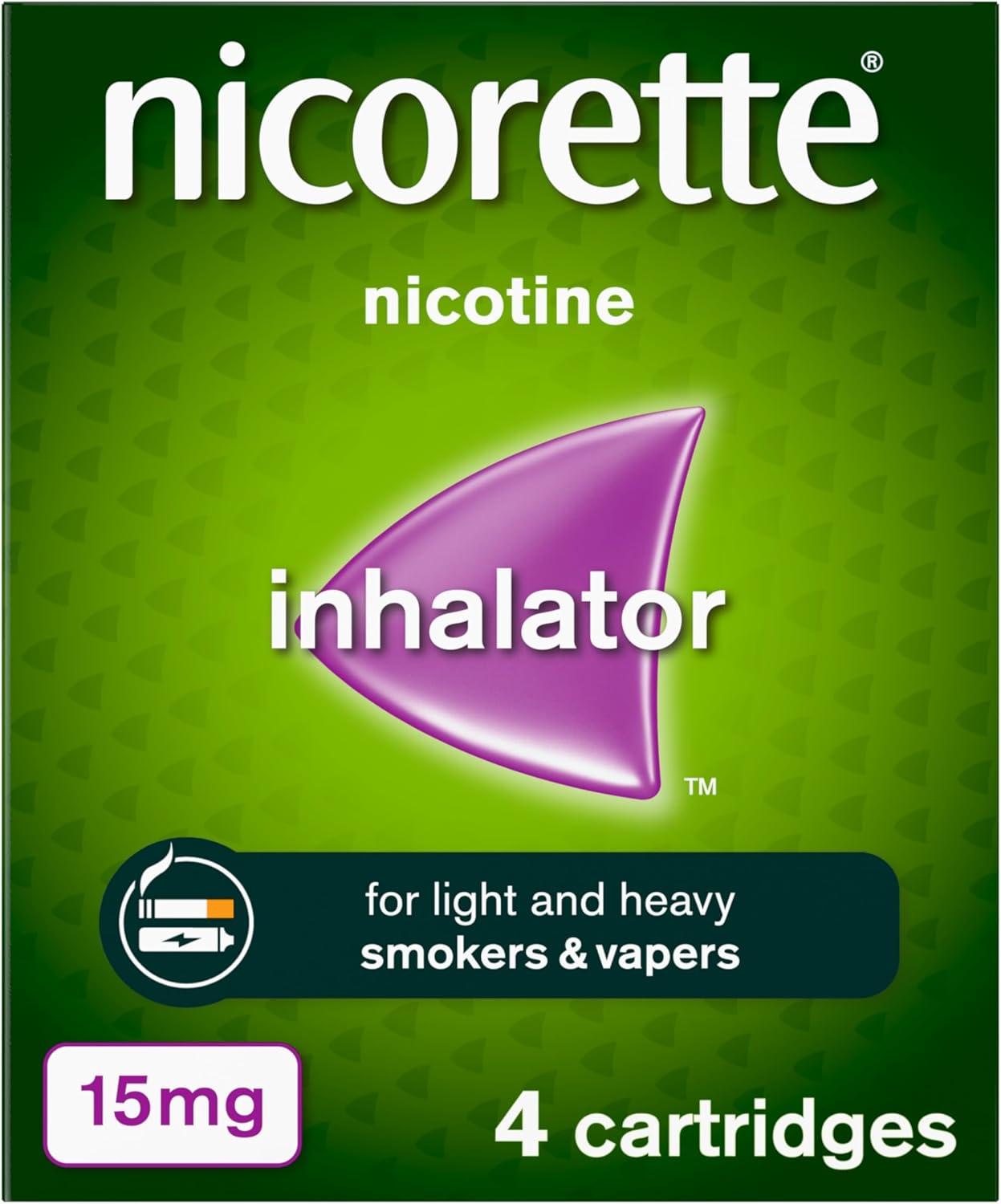 Nicorette 15mg Inhalator Nicotine 4 Cartridges (Stop Smoking Aid)