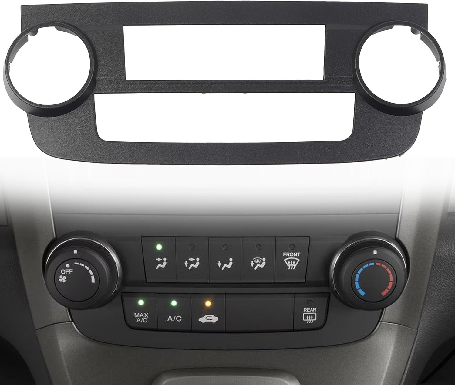 Dasbecan AC Control Panel Center Dash Vent Trim Compatible with Honda CR-V CRV 2007-2011, Air Conditioning Outlet Frame Bezel (Manual A/C)