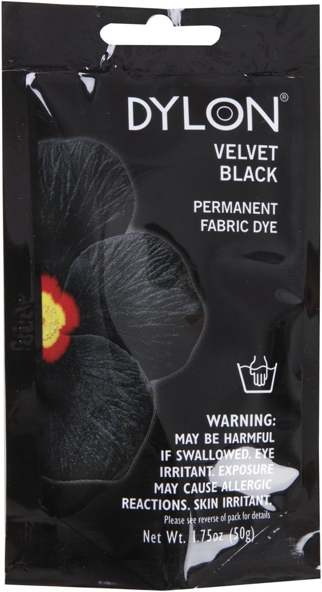 DYLON 87000-12 Permanent Fabric Dye, 1.75 oz, Velvet Black