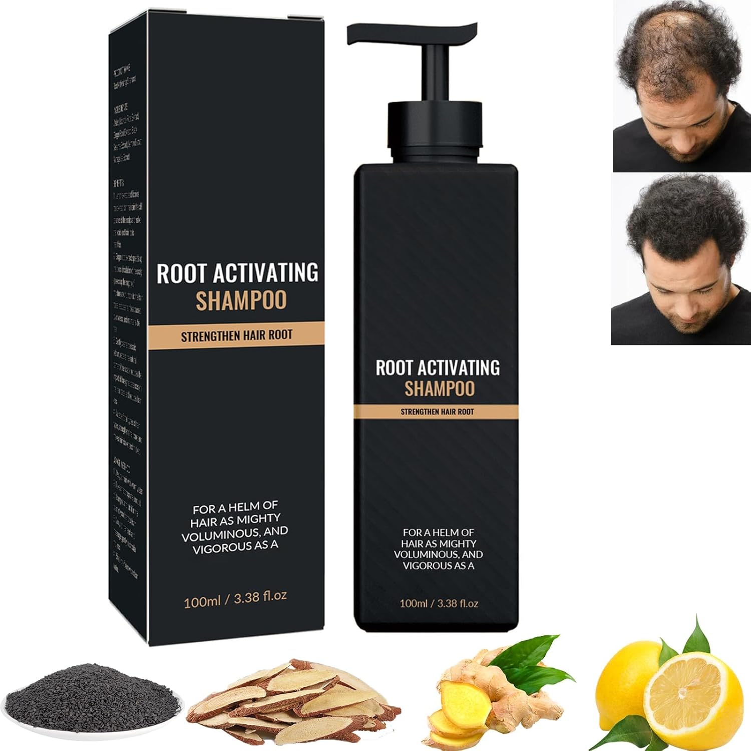 Root Activator Shampoo - shampoo Nourishes Scalp and Hair - Natural Herbal Essence shampoo - Visible Results in Only 6 Weeks