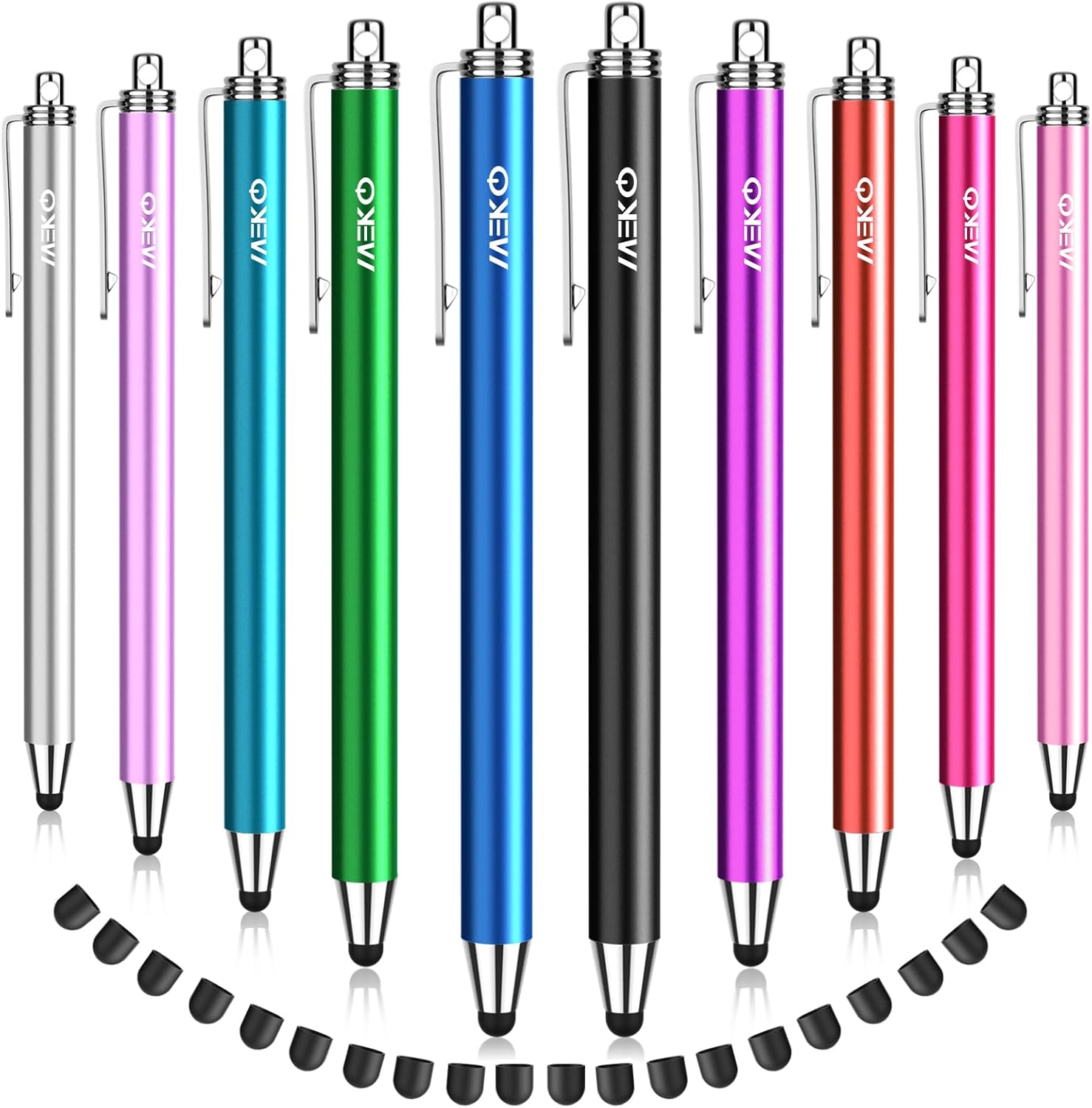 MEKO Stylus Pens for Touchscreens, 10 Pack Rubber Stylists Pens
