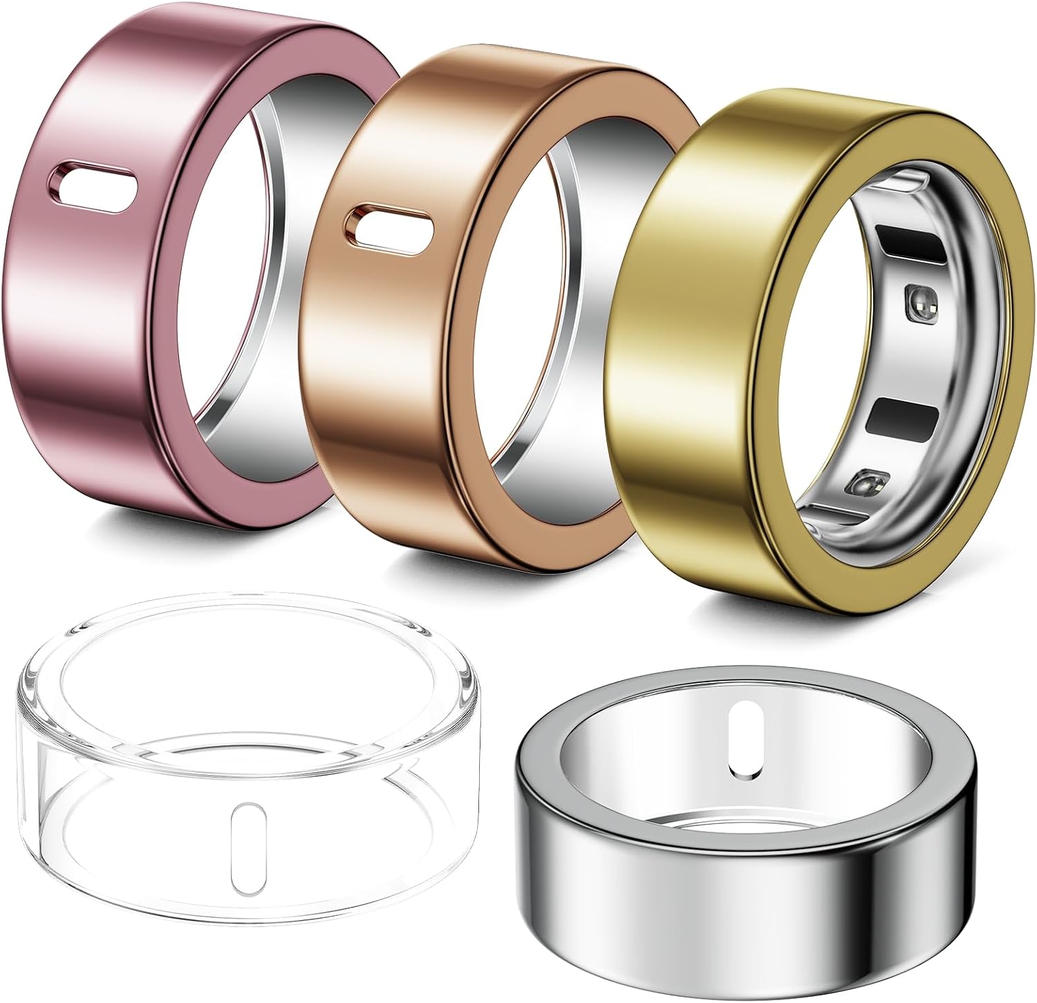 5 Pack Ring Cover Compatible with Oura Ring Gen 4/Oura Ring Gen 3 Horizon/Heritage, Abrasion-Resistant TPU Case for Oura Ring Protector Accessories for Oura Size 8