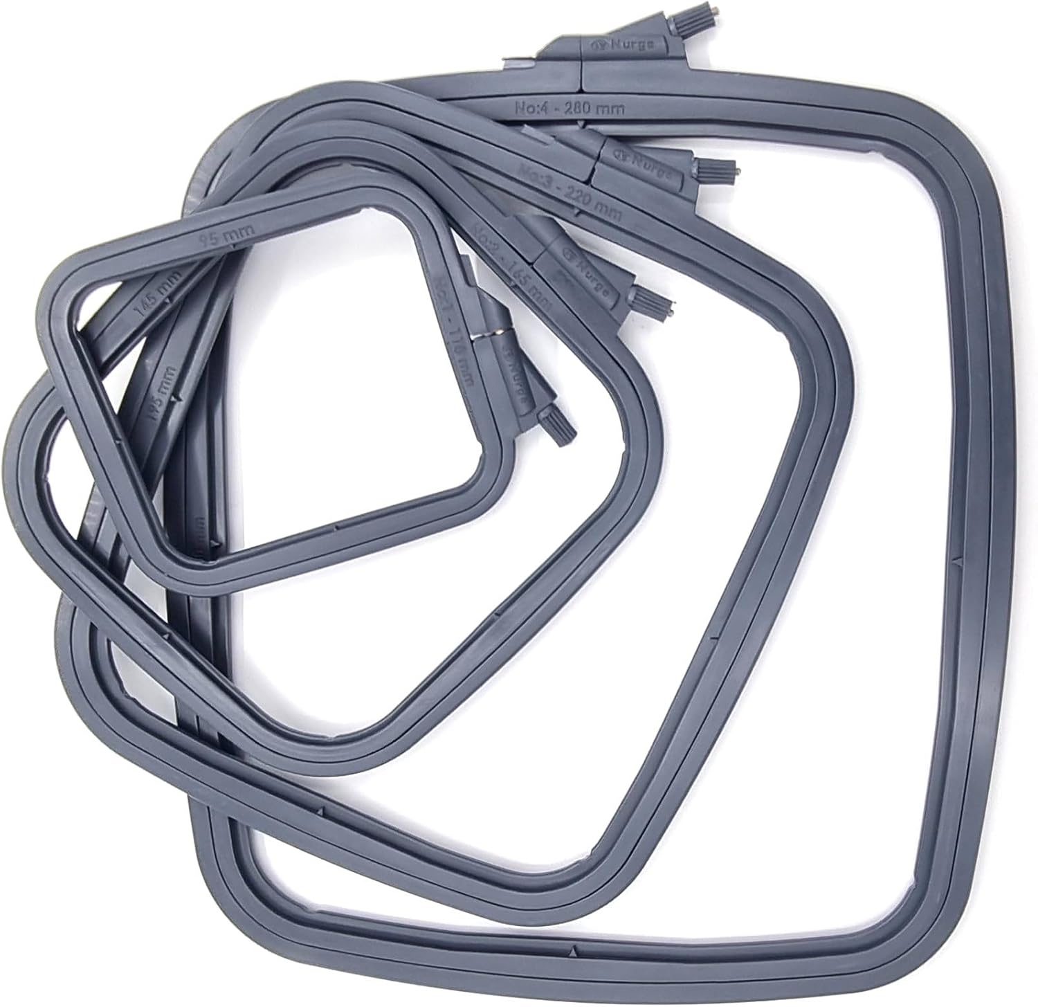 Nurge Anthracite 4 Pcs Set Plastic Square Embroidery Hoop, Cross Stitch Hoops, Punch Needle Hoop , DIY Craft Sewing,ABS Plastic Embroidery Hoops