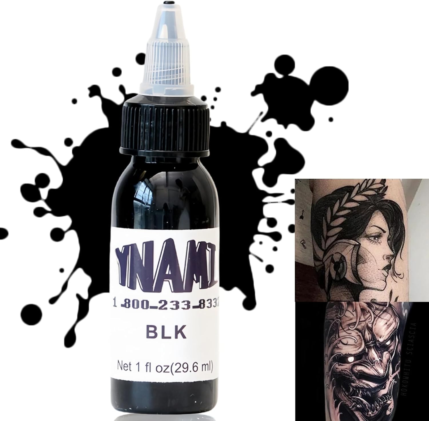 Tatto Ink Black,Tatto Practice Pigment,Tatto Ink Tatto Supplies for Colouring and Mixing,Dyna/mic Black Tatto Ink,Tatto Black Ink,Vegan Friendly Dyna/mic Tatto Ink Standard Pigment Tatto Supplies