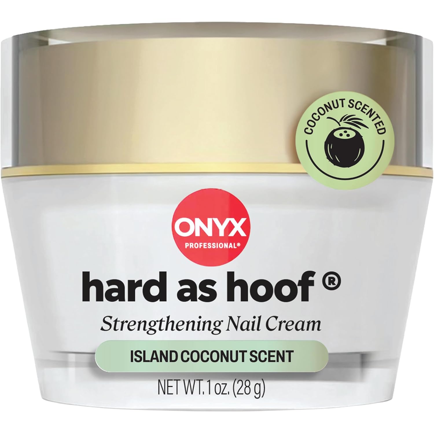 Onyx Professional Hard as Hoof Nail Strengthening Cream, Island Coconut 1oz