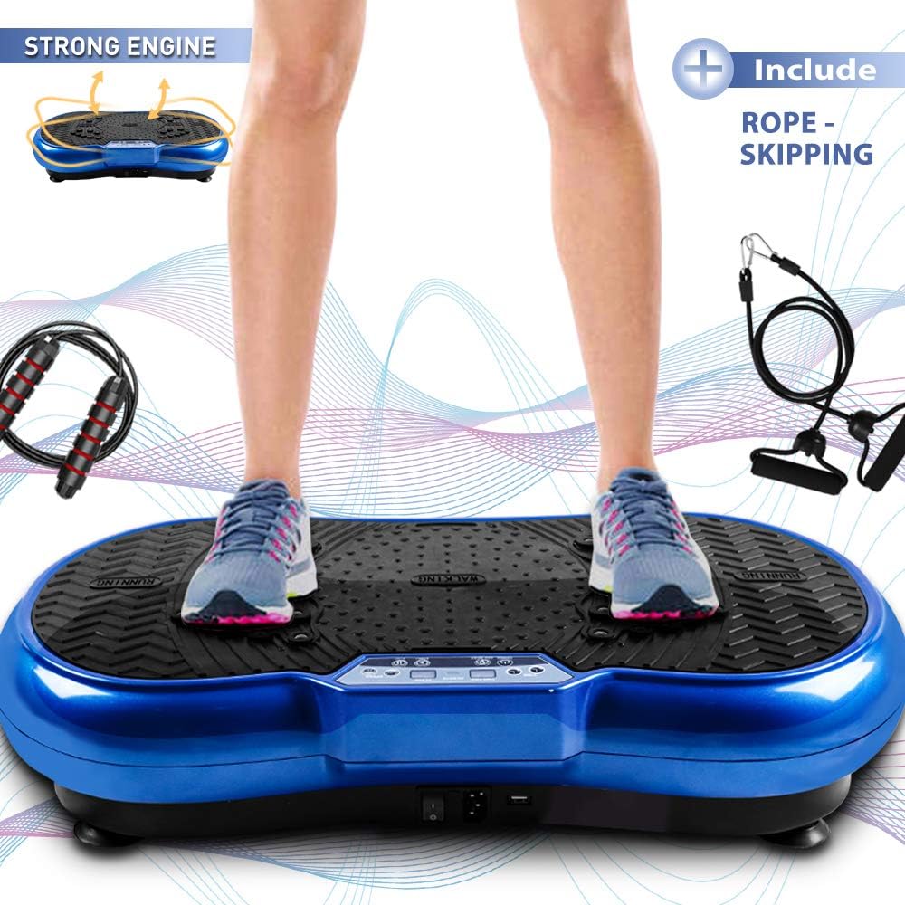 bigzzia Vibration Platform with Rope Skipping, Whole Body Workout Vibration Fitness Platform Massage Machine for Home Training and Shaping