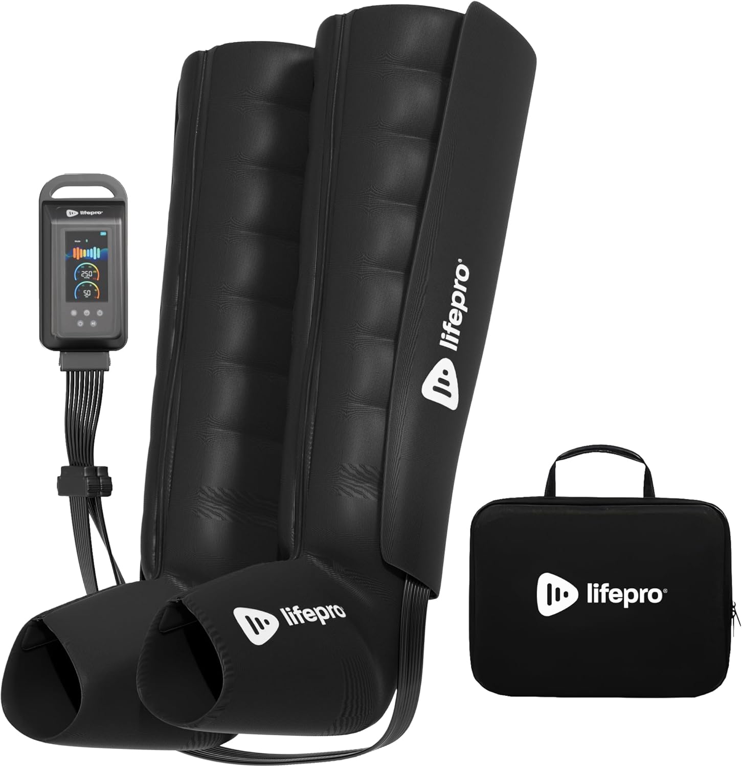 LifePro Air Compression Recovery System with Heat – 8-Chamber Full Leg Massage for Calf, Thigh & Foot – Air Massage Wraps for Relaxation & Wellness – FSA/HSA Eligible – Gift for Mom or Dad.