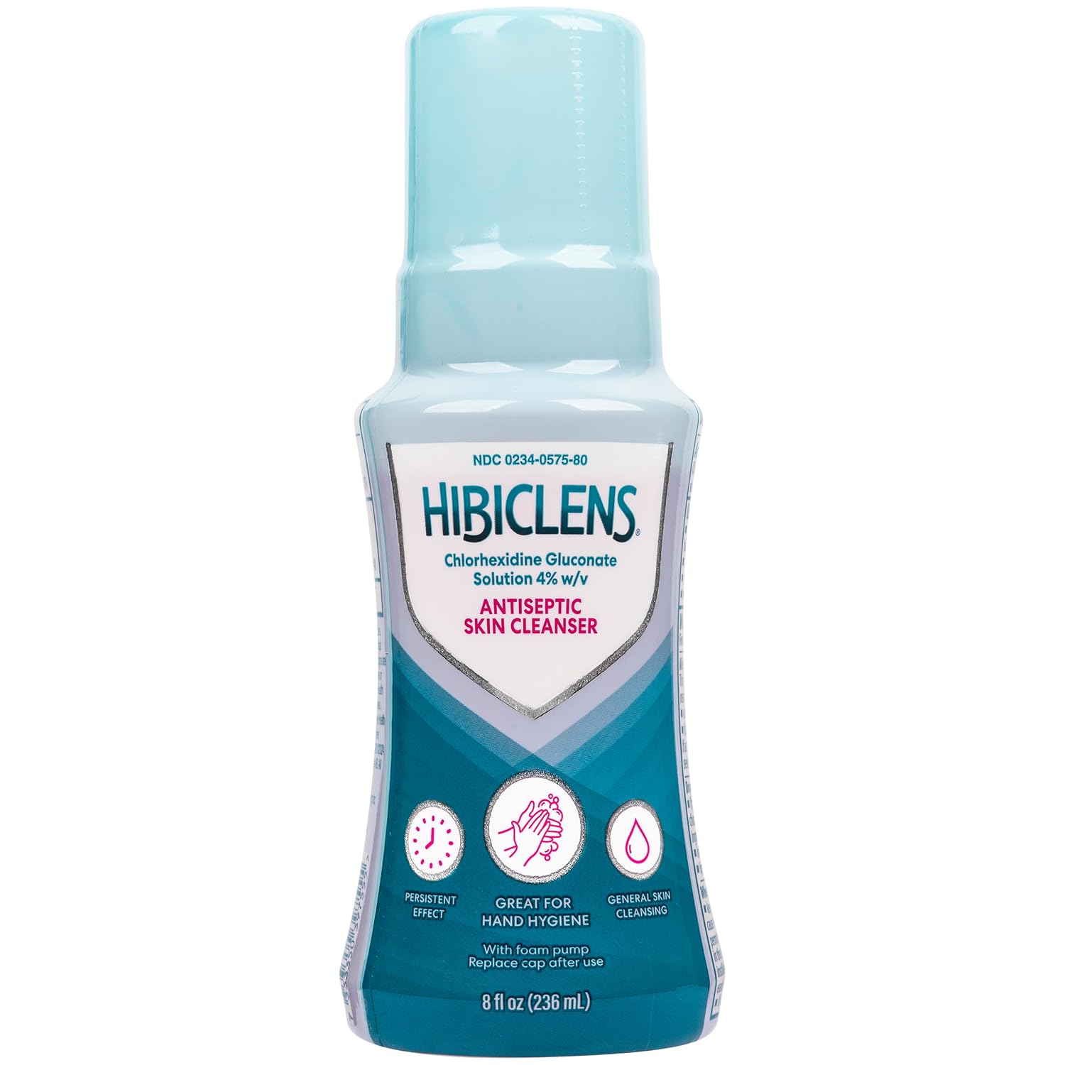 Hibiclens – Antimicrobial and Antiseptic Soap and Skin Cleanser – 8 oz with Foaming Pump – for Home and Hospital – 4% CHG