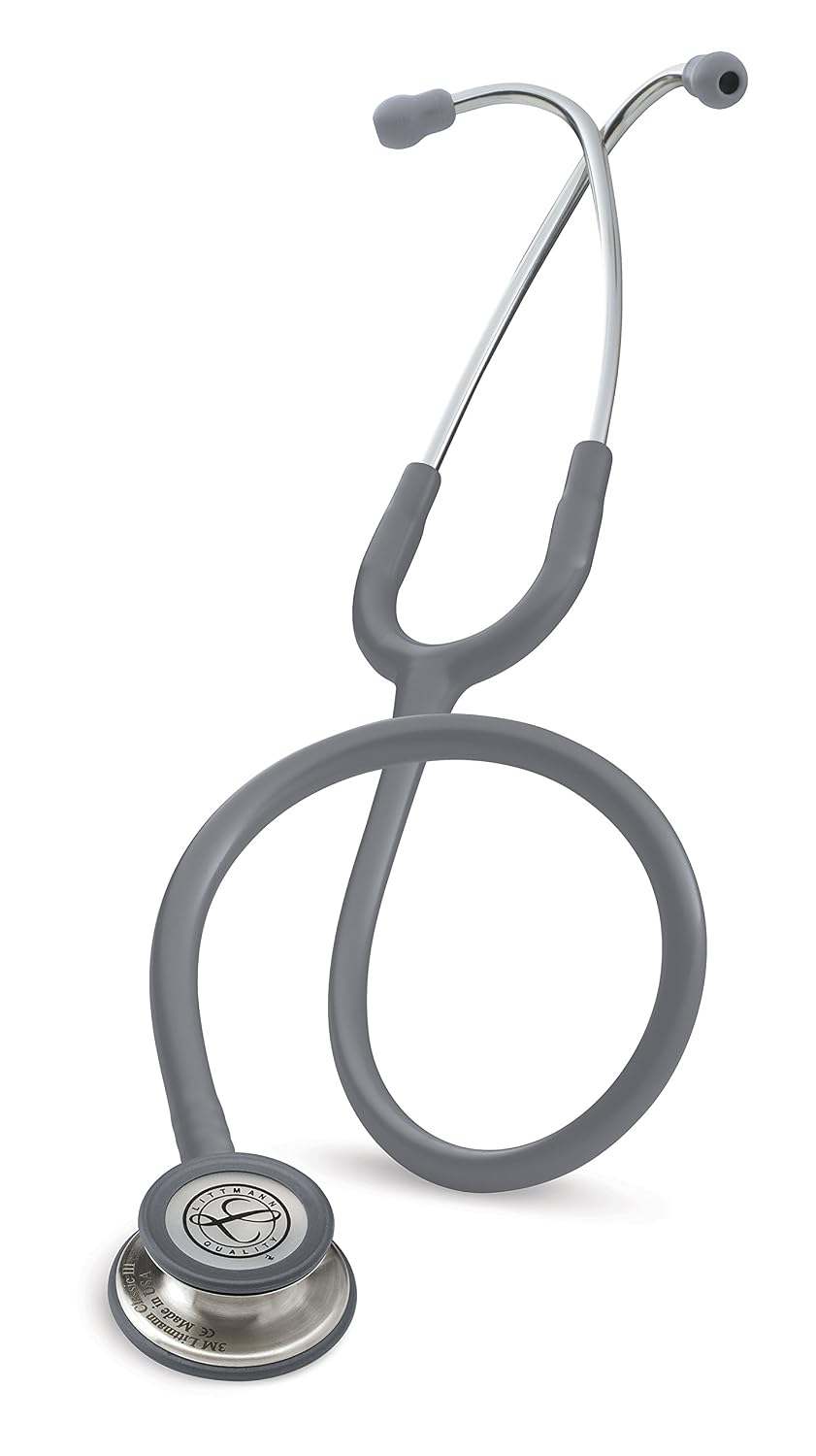 3M Littmann Classic III Stethoscope with FREE Engraving + Penlight (Grey)