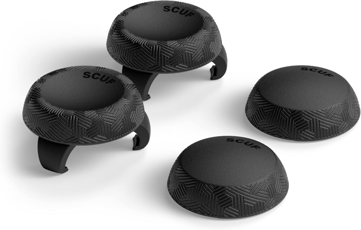 SCUF Control Thumbstick Grips - 4 Pack with 2 Bases - Tactic - Joystick Thumb Grips For Xbox One and Xbox Series X|S, PS4, PS5, Nintendo Switch Pro Controller - Black