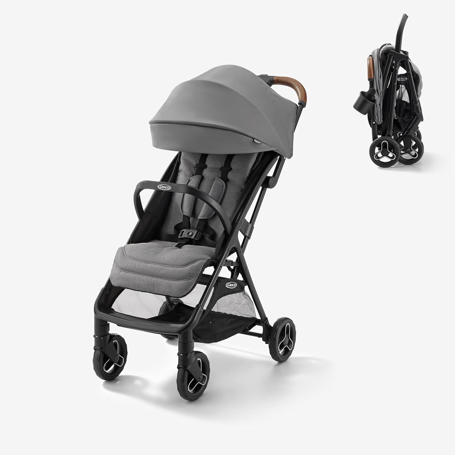 Graco Ready2Jet Compact Stroller – Overhead Friendly Compact Travel Stroller with Automatic Fold, Kingston