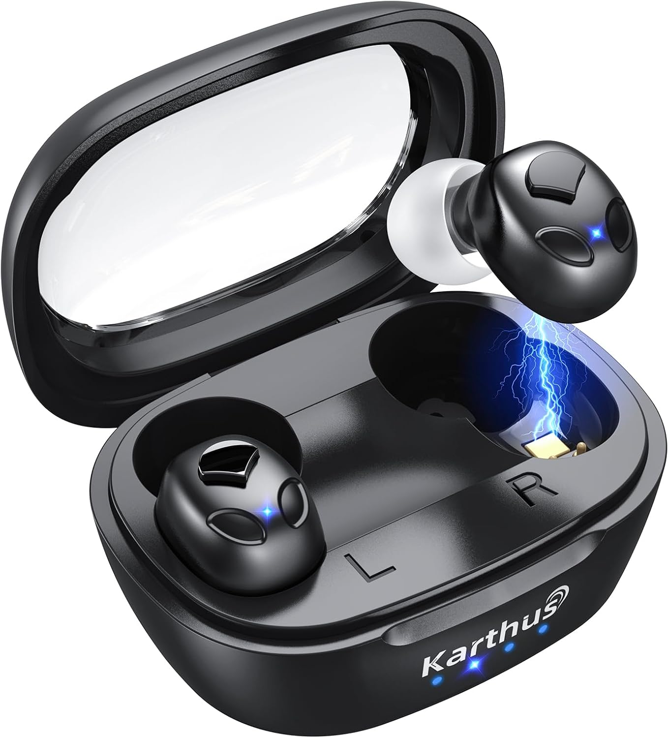 Karthus OTC Hearing Aids for Seniors & Adults, Rechargeable Hearing Aids with Noise Cancelling & Clear Sound, 16-Channel Digital DSP & 2 Environment Modes, 80+ Hour Battery Life, Black