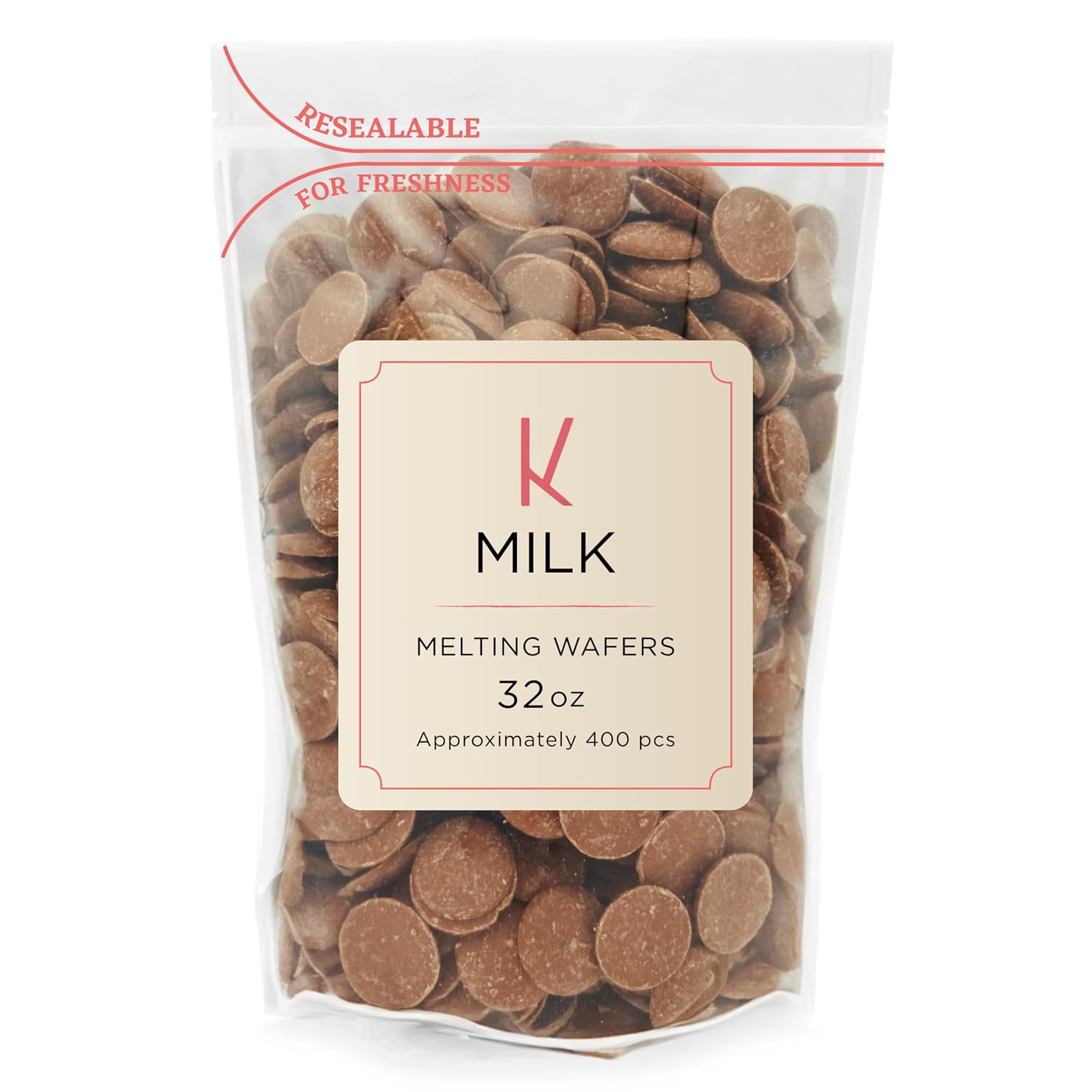 K Chocolate Melting Wafers Bulk Perfect For Dipping, Deserts, Baking And More (2 Pound, Milk)