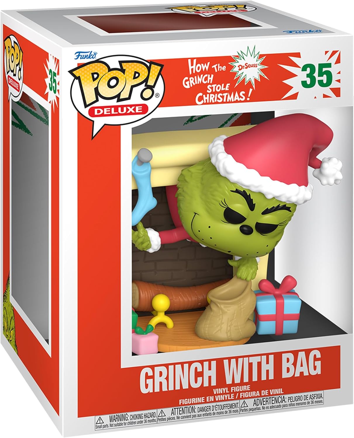 Funko POP Deluxe: How The Grinch Stole Christmas - The Grinch with Bag - Collectable Vinyl Figure - Gift Idea - Official Merchandise - for Kids & Adults - Movies Fans