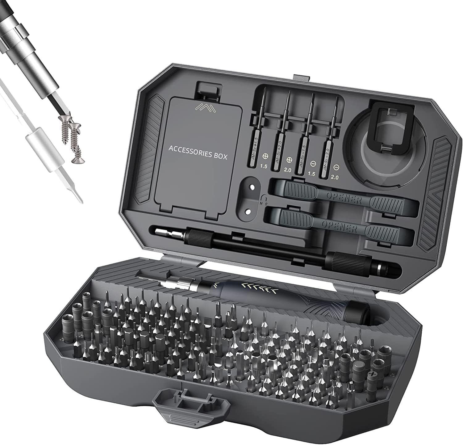 Adjustable Precision Screwdriver Set, Laptop Scredriver, JAKEMY 164 in 1 Professional Computer Repair Tool Kit with T5 T6 Torx Screwdriver for Phone/Glasses/Watch/RC Car/Xbox