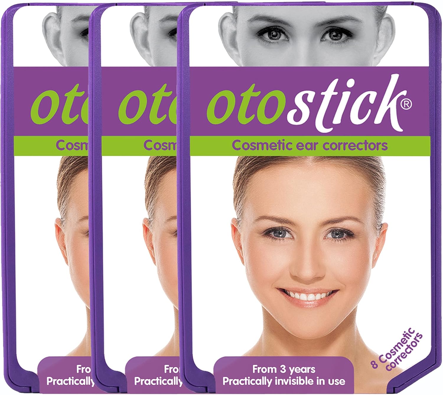 Otostick - 3 Pack 8 Count Cosmetic Discreet Protruding Ear Corrector - Corrective Ear Care Products for Ear Pinning without Surgery from 3 Years