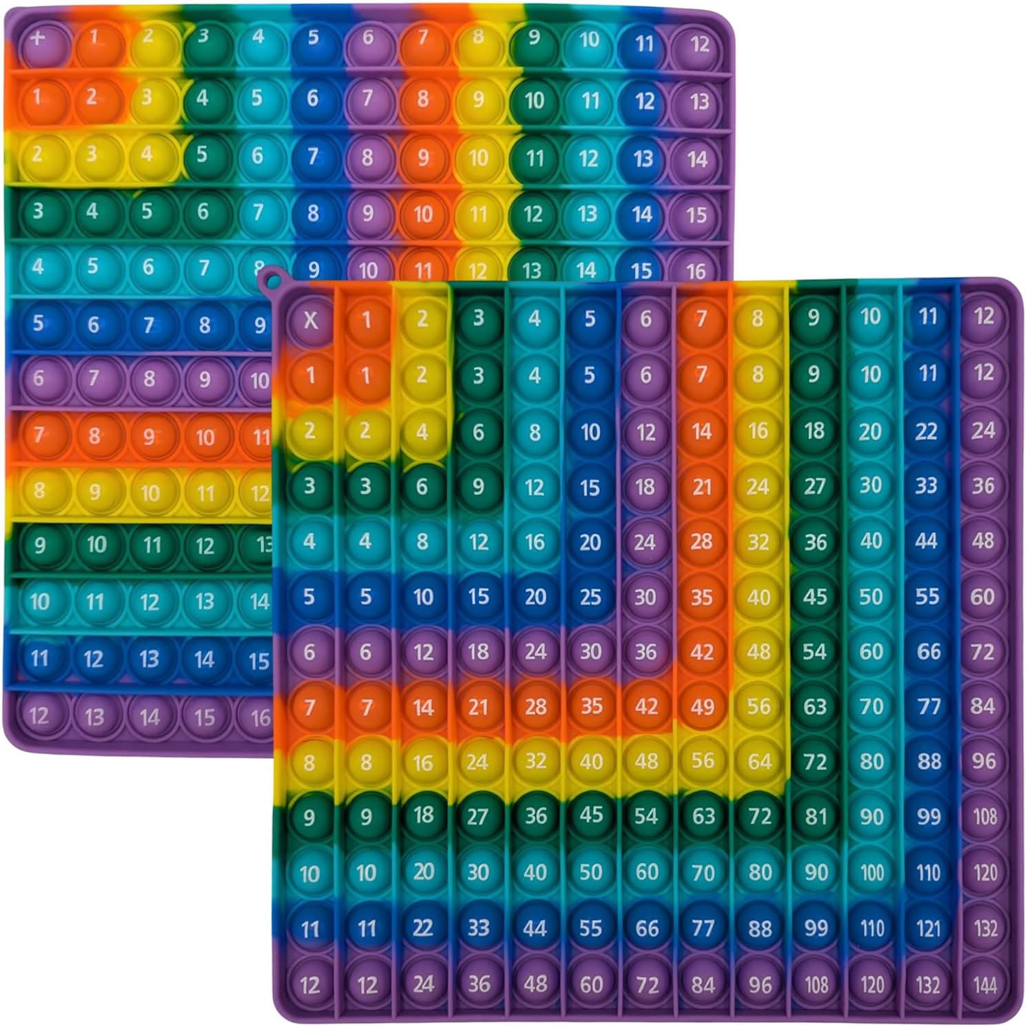 Times Table Pop It, Learn Multiplication and Figet Toy, Maths Times Table Learning Aid for 5, 6, 7 Years Old, Stress Relief Poppet (12x12, 12+12)