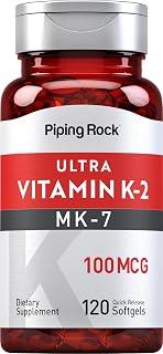 Piping Rock Vitamin K2 MK-7 | 100 mcg | 120 Softgels | Non-GMO, Gluten Free Supplement
