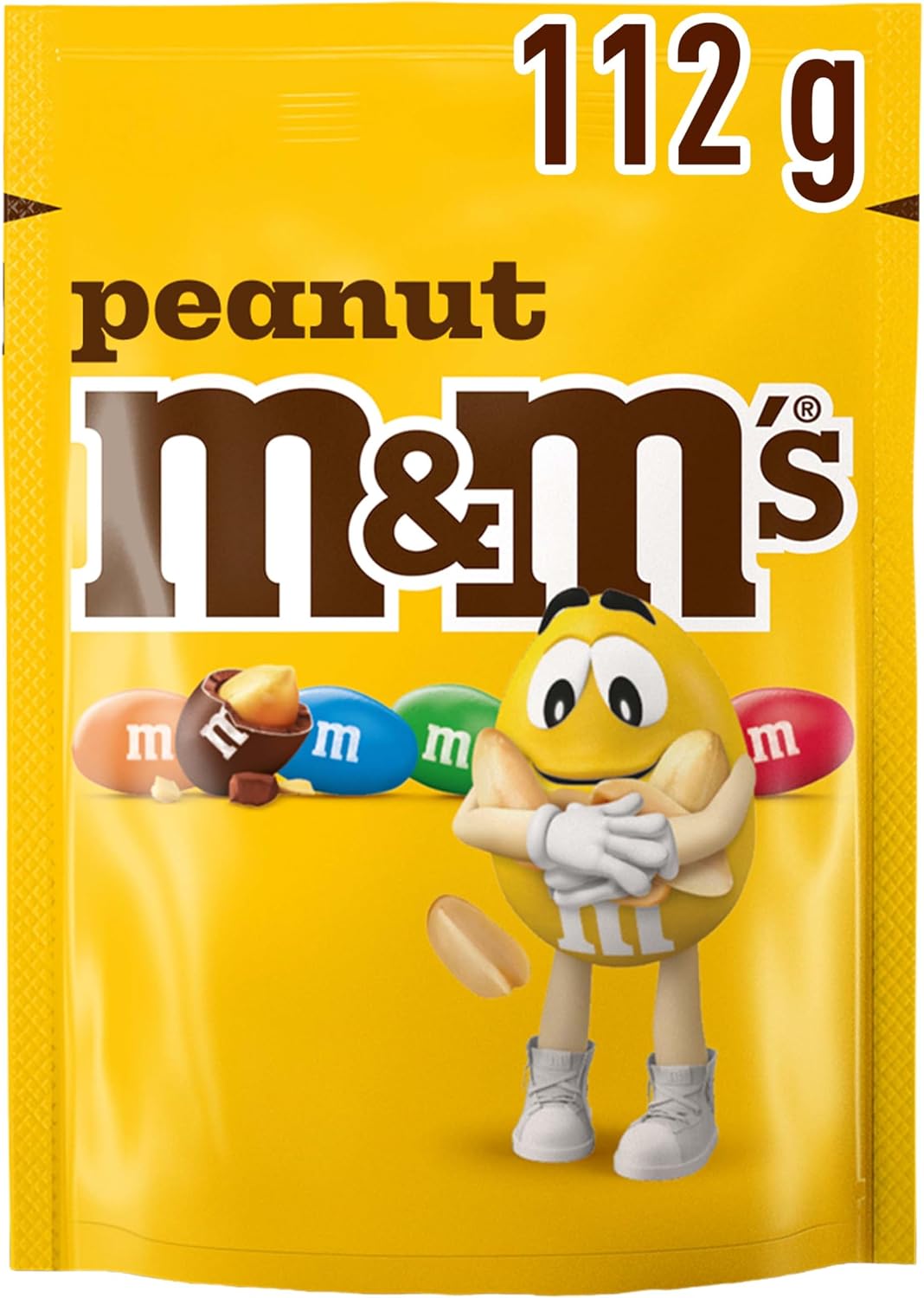 M&Ms Peanut Milk Chocolate Sweets Sharing Snacks Pouch Bag 112g