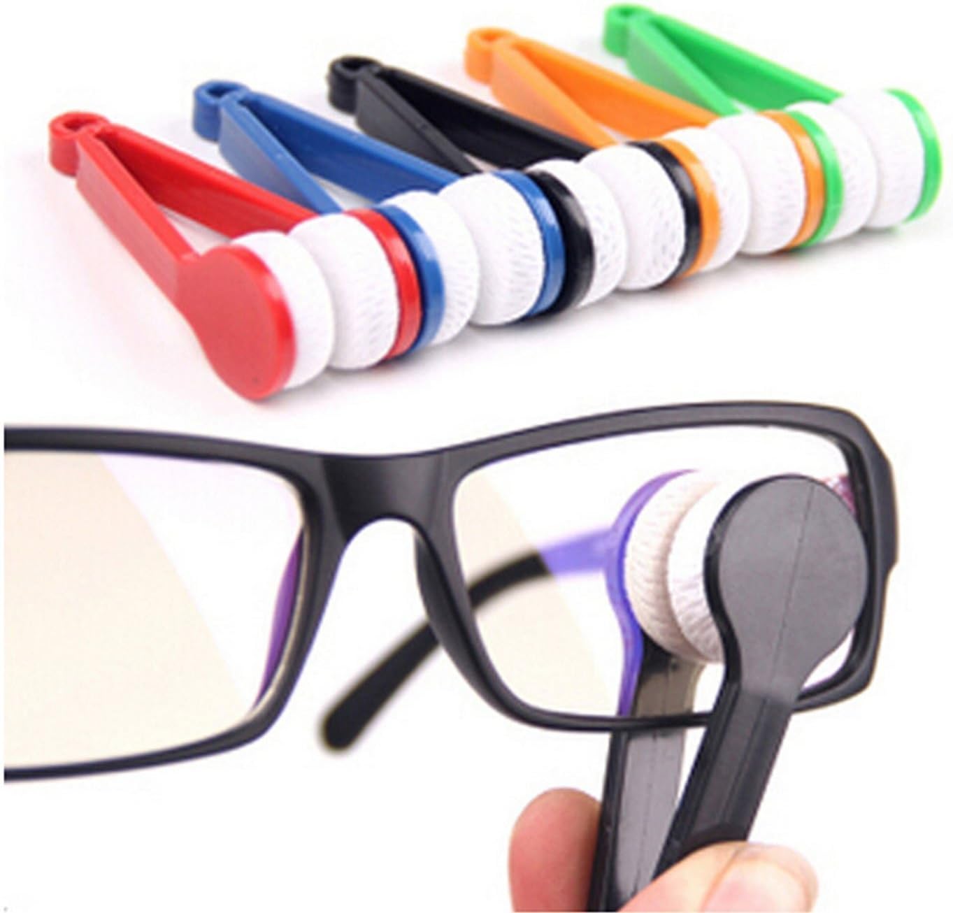 GBSTORE 5 Pcs Mini Sun Glasses Eyeglass Microfiber Spectacles Cleaner Soft Brush Cleaning Tool Mini Microfiber Glasses Eyeglasses Cleaner Cleaning Clip (Random Color)
