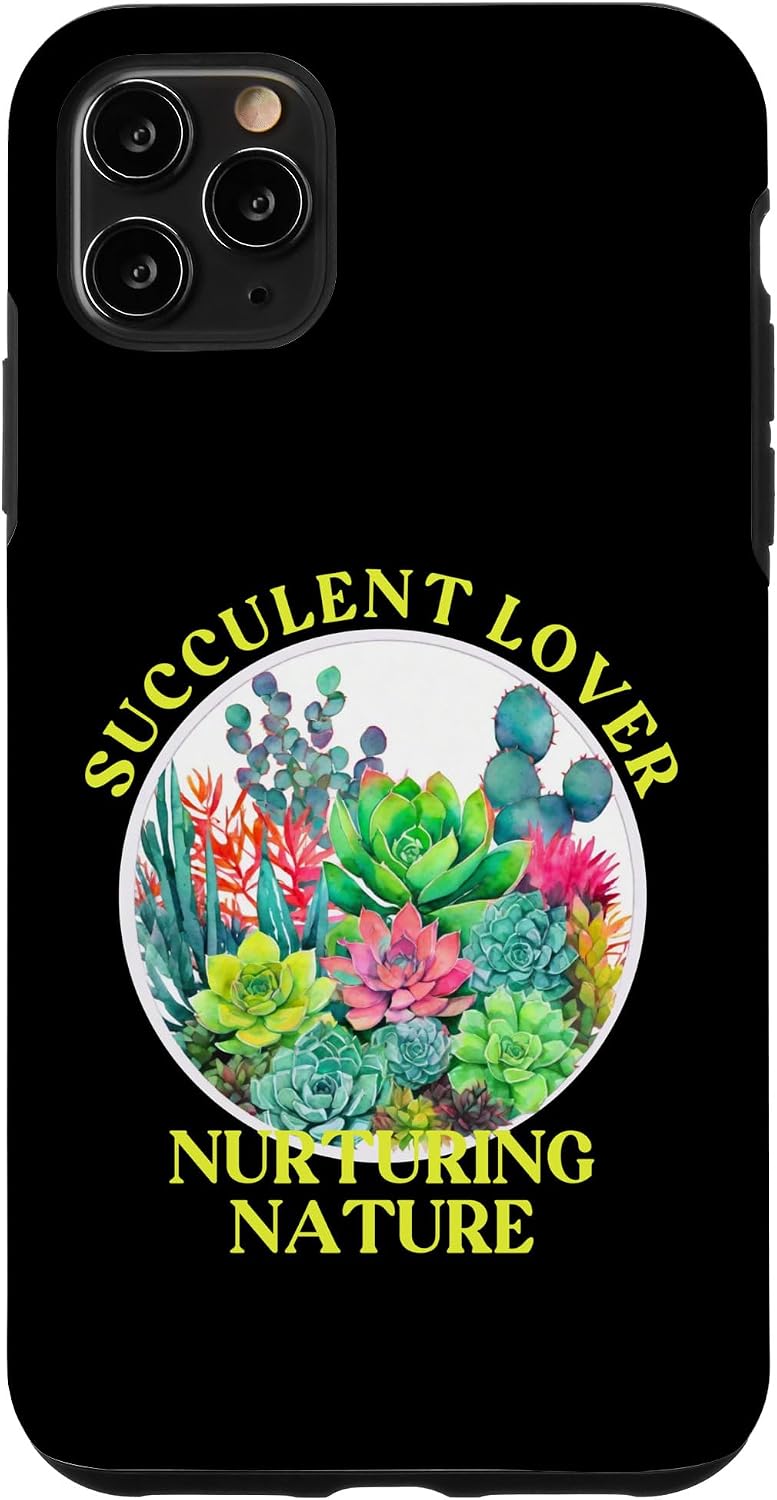 Garden Graphics Sunny Succulent & Co. iPhone 11 Pro Max Succulent Lover Nurturing Nature Botanical Saying Cacti Case